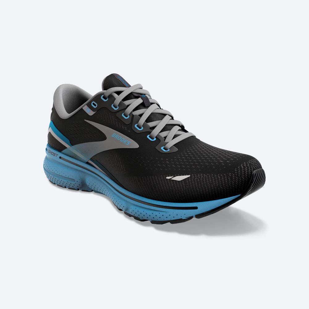 Brooks Ghost 15 Erkek Koşu Ayakkabısı Siyah/Mavi | TR-082163