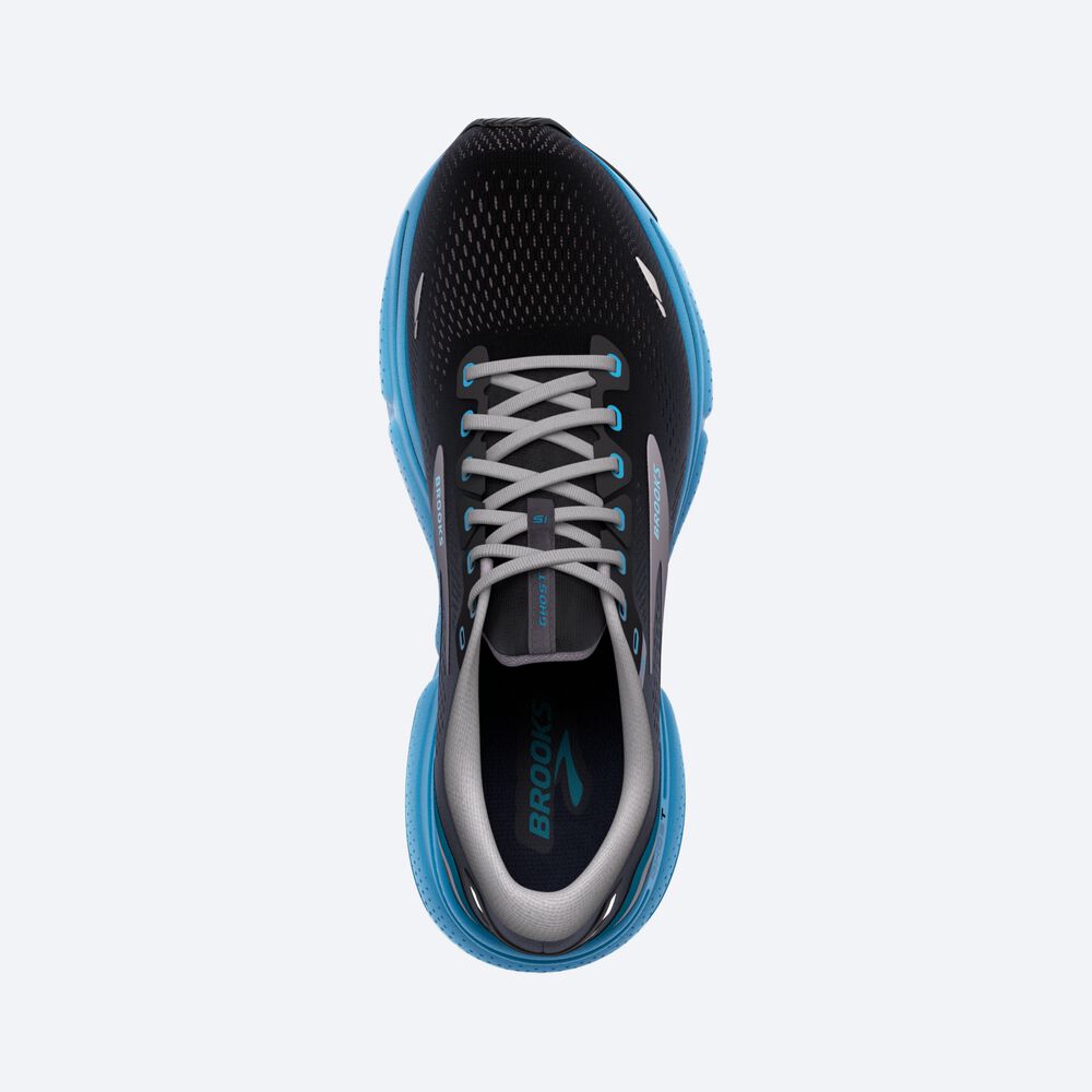 Brooks Ghost 15 Erkek Koşu Ayakkabısı Siyah/Mavi | TR-082163