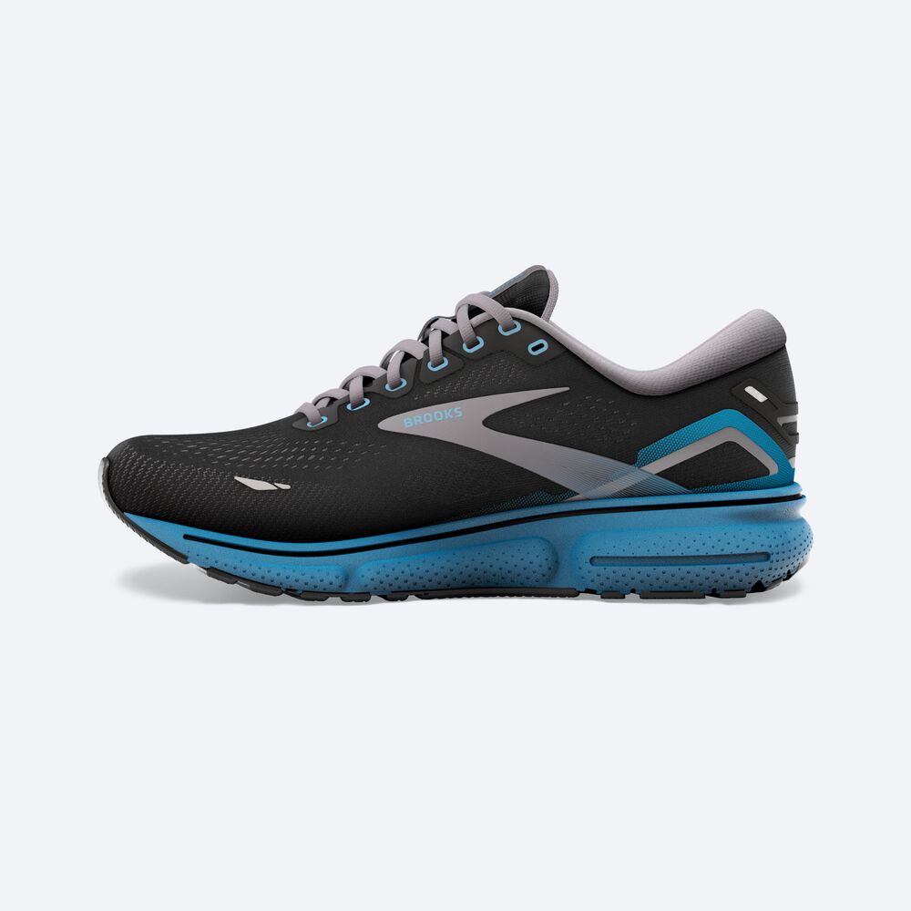 Brooks Ghost 15 Erkek Koşu Ayakkabısı Siyah/Mavi | TR-082163