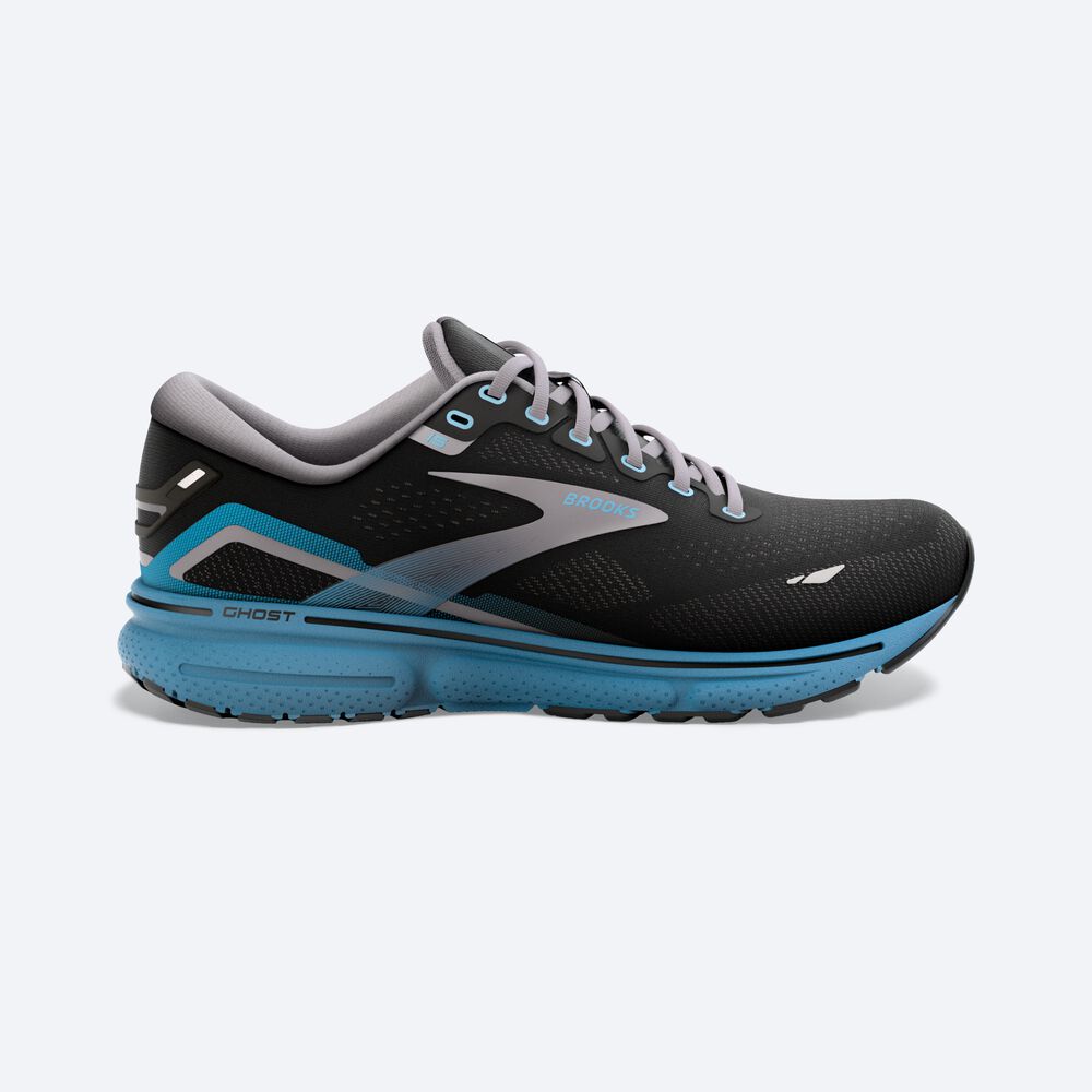 Brooks Ghost 15 Erkek Koşu Ayakkabısı Siyah/Mavi | TR-082163