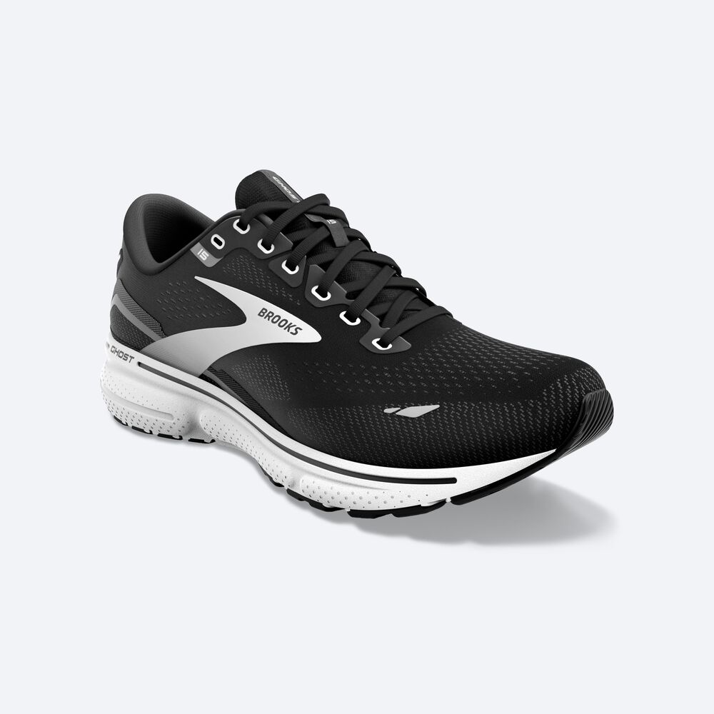 Brooks Ghost 15 Erkek Koşu Ayakkabısı Siyah/Beyaz | TR-849560