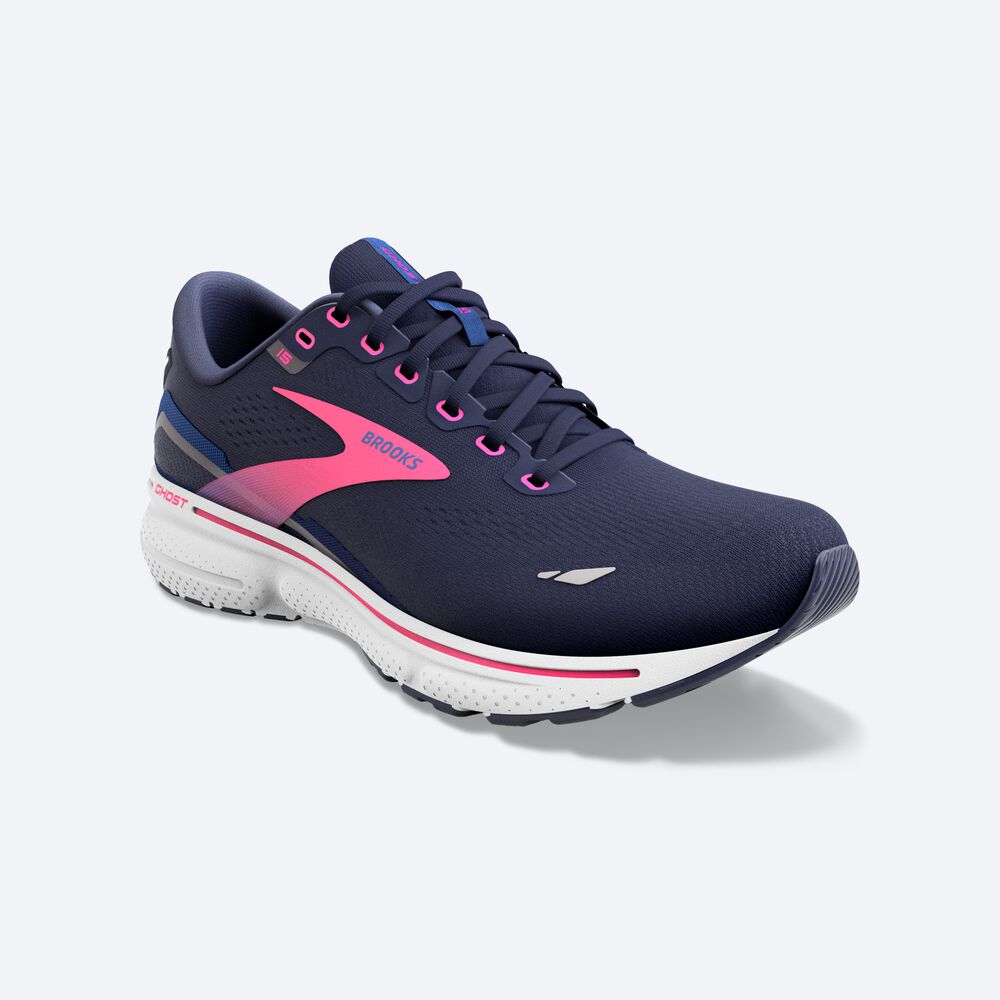 Brooks Ghost 15 Kadın Koşu Ayakkabısı Lacivert/Mavi/Pembe | TR-036971