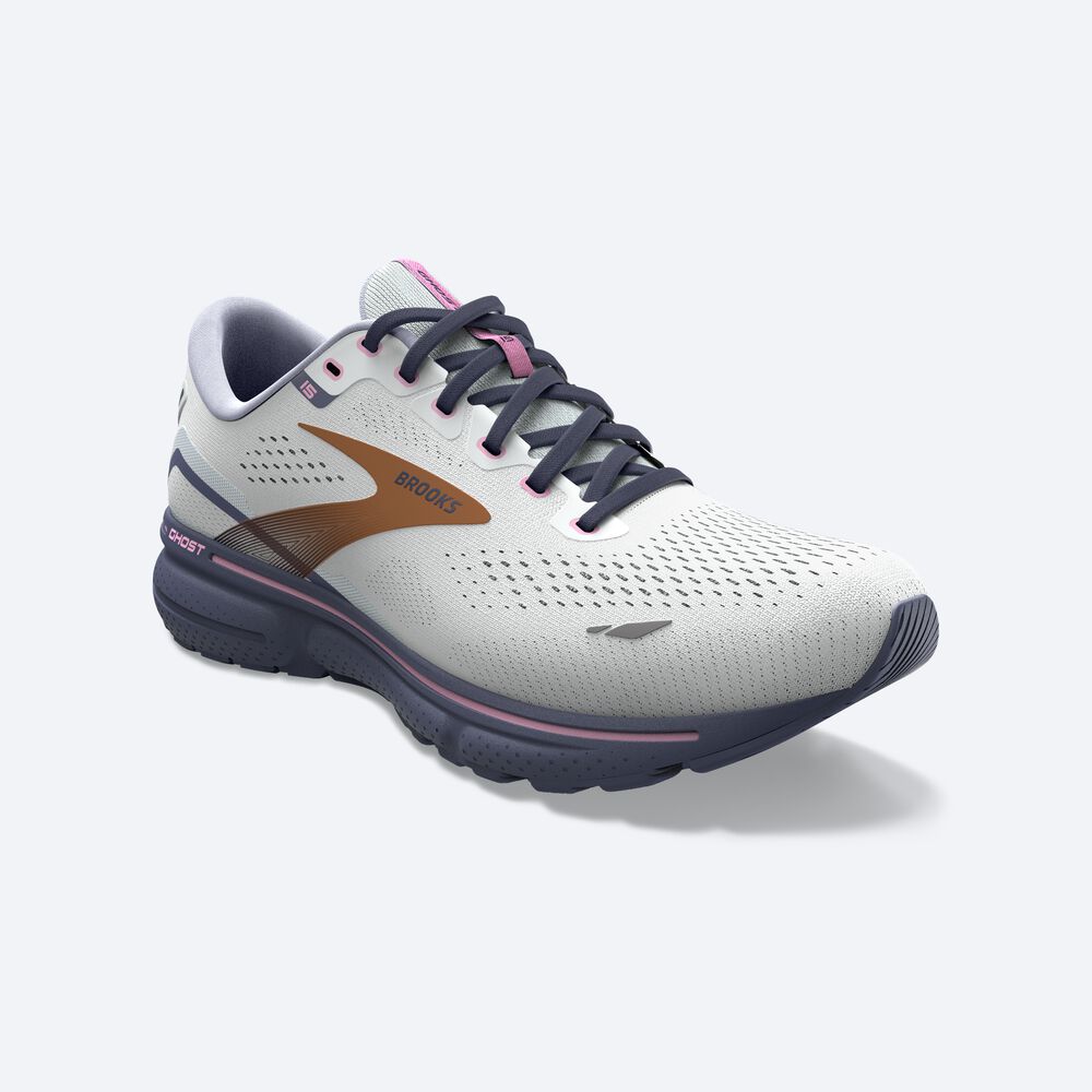 Brooks Ghost 15 Kadın Koşu Ayakkabısı Mavi/Pembe/Bakır | TR-985321