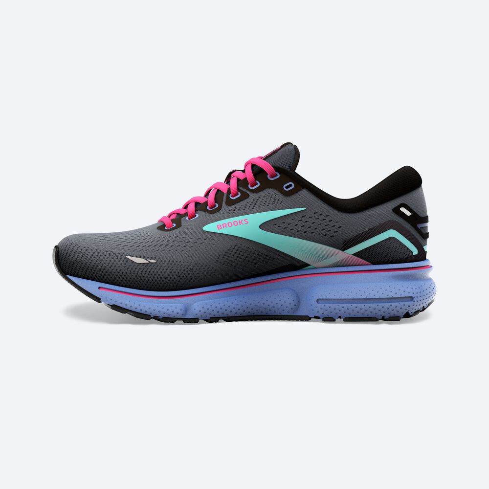 Brooks Ghost 15 Kadın Koşu Ayakkabısı Siyah/Mavi | TR-394857