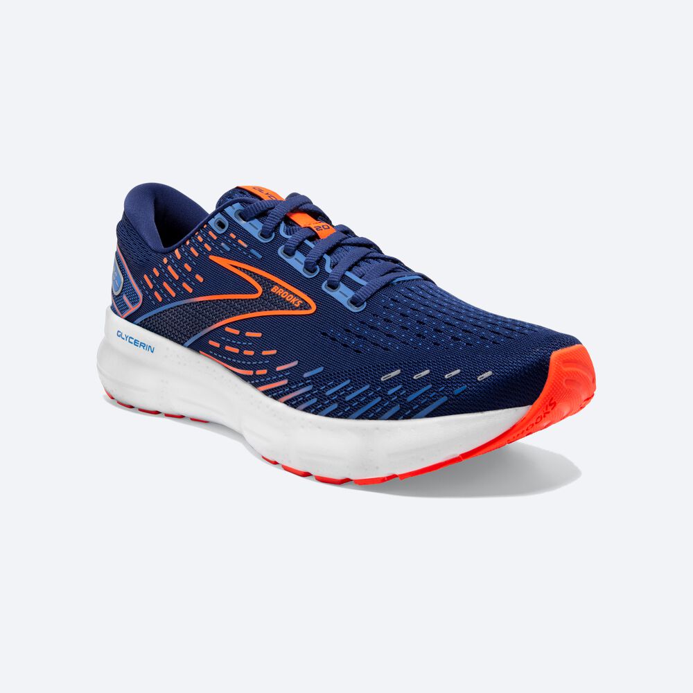 Brooks Glycerin 20 Erkek Koşu Ayakkabısı Mavi/Mavi/Turuncu | TR-018462