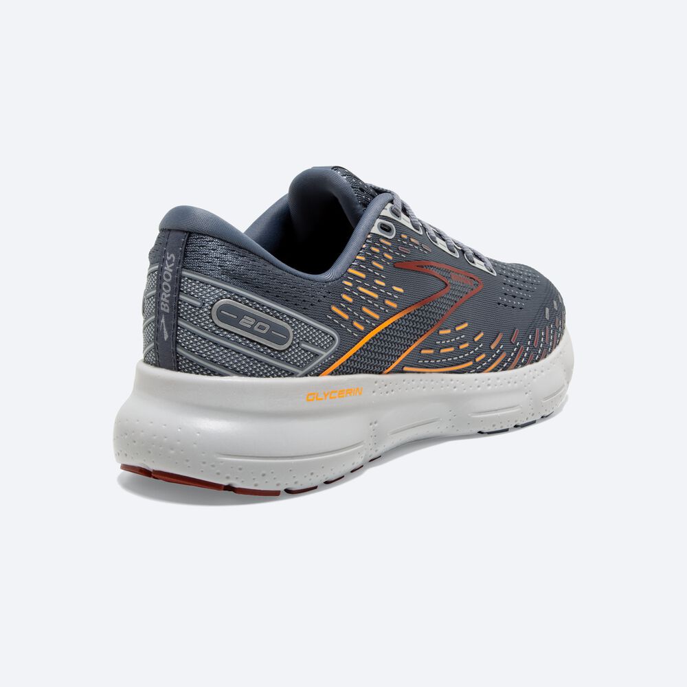 Brooks Glycerin 20 Erkek Koşu Ayakkabısı Gri/Kırmızı/Turuncu | TR-347206