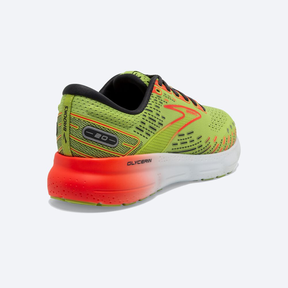 Brooks Glycerin 20 Erkek Koşu Ayakkabısı Açık Yeşil/Kırmızı | TR-561293