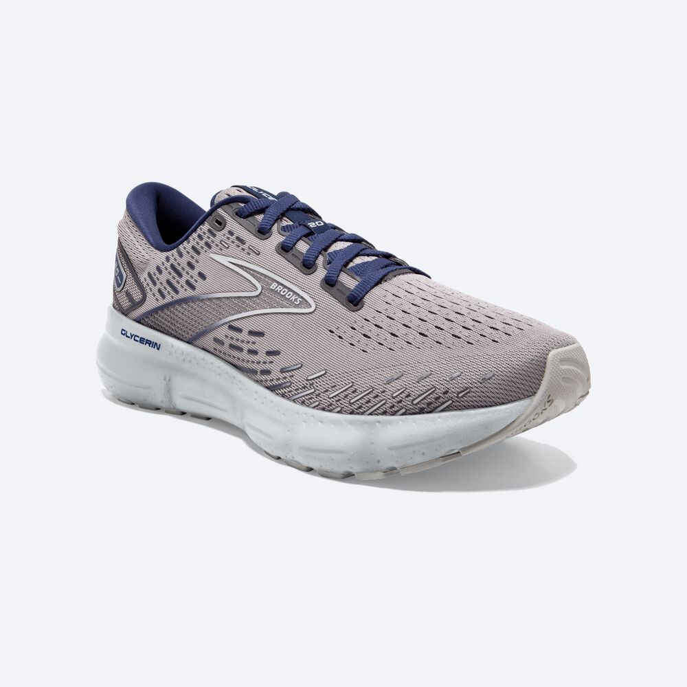 Brooks Glycerin 20 Erkek Koşu Ayakkabısı Gri/Mavi | TR-687092