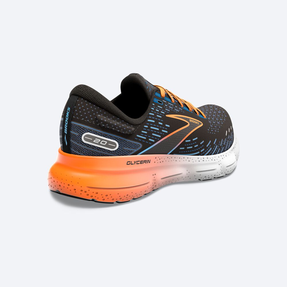 Brooks Glycerin 20 Erkek Koşu Ayakkabısı Siyah/Mavi/Turuncu | TR-724105