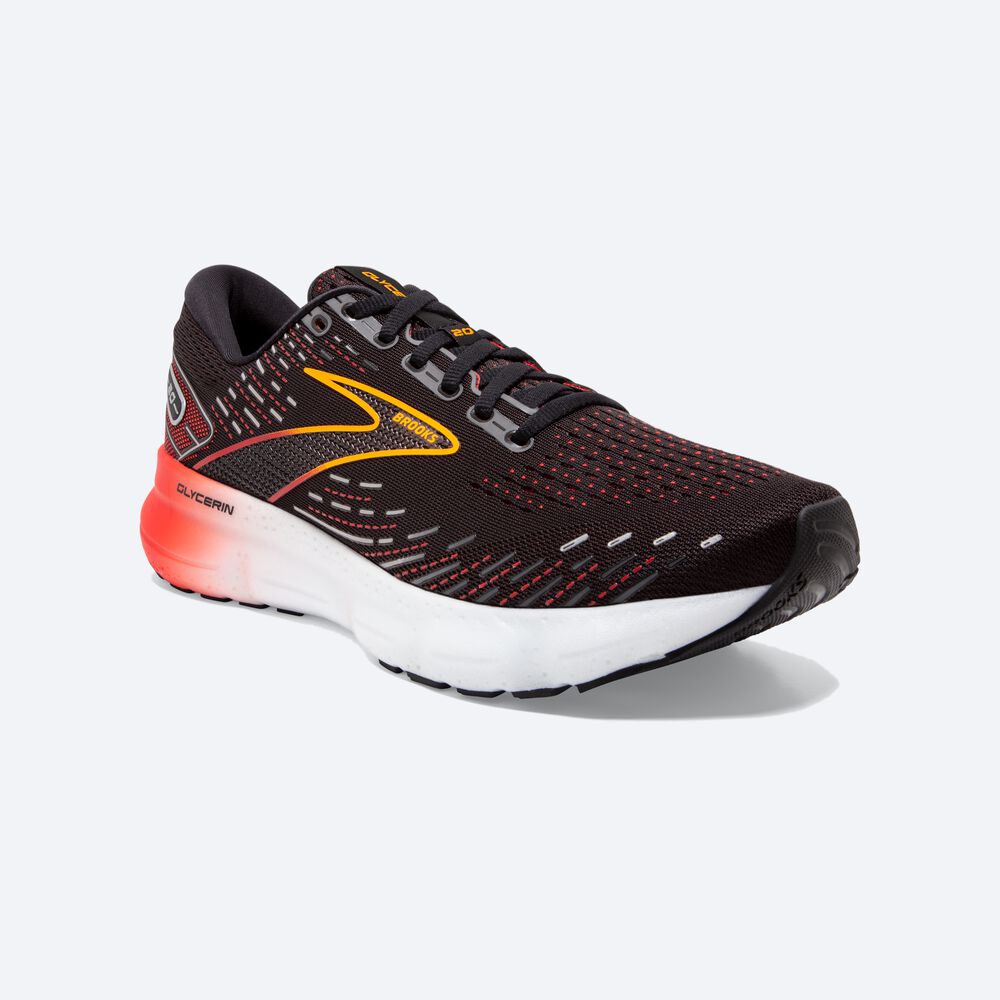 Brooks Glycerin 20 Erkek Koşu Ayakkabısı Siyah/Kırmızı | TR-962035