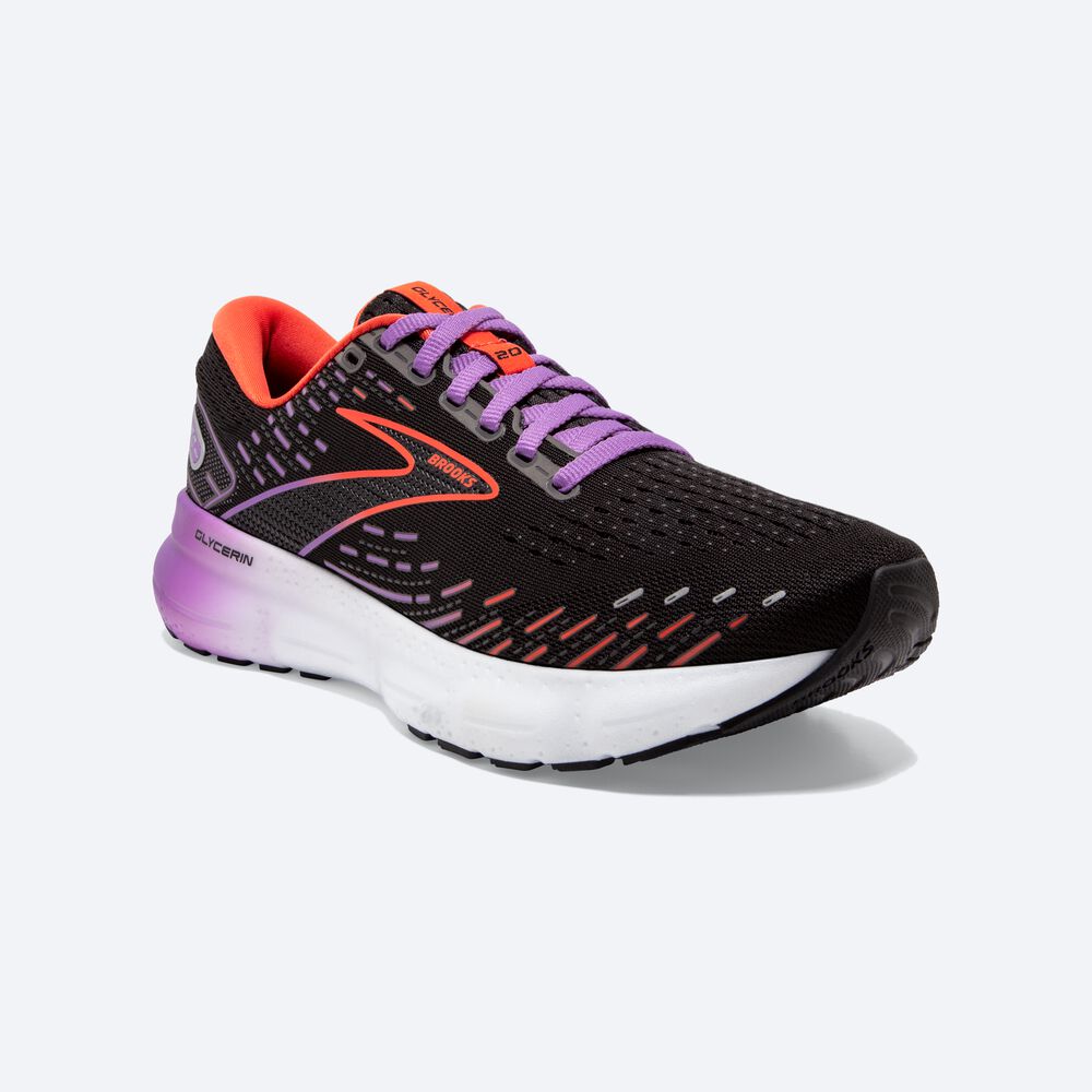 Brooks Glycerin 20 Kadın Koşu Ayakkabısı Siyah/Çiçekli | TR-059127