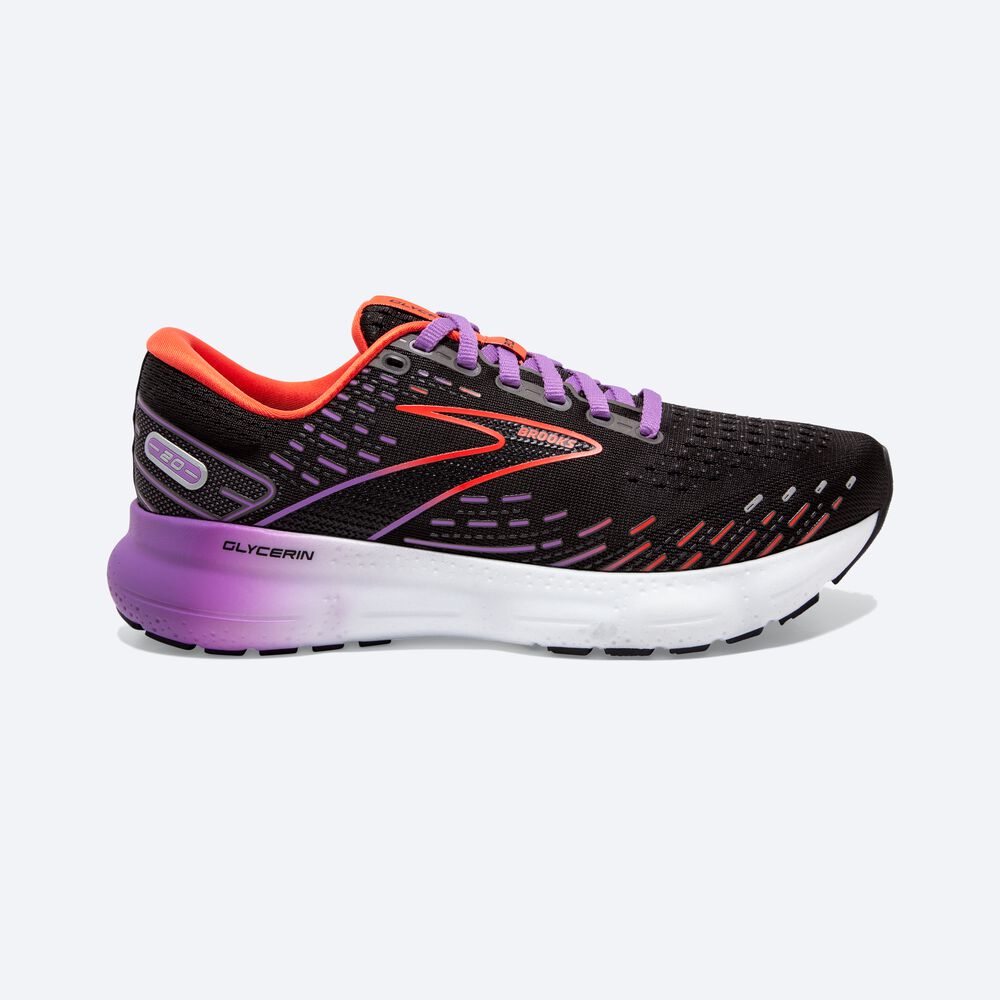 Brooks Glycerin 20 Kadın Koşu Ayakkabısı Siyah/Çiçekli | TR-059127