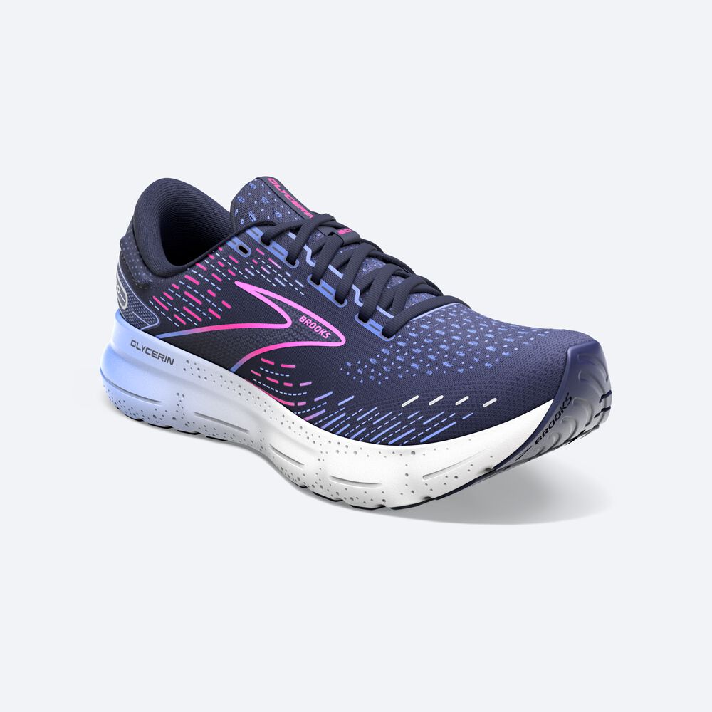 Brooks Glycerin 20 Kadın Koşu Ayakkabısı Lacivert/Mavi/Pembe | TR-407568