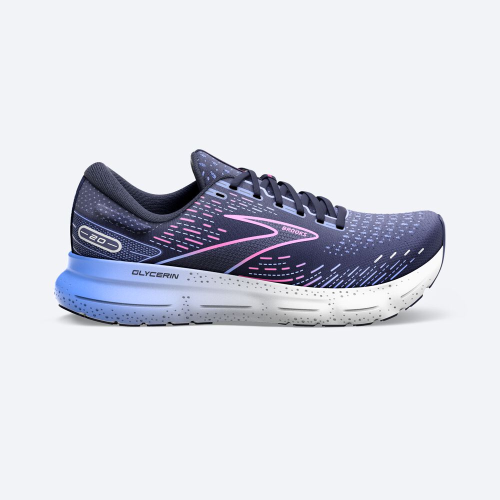 Brooks Glycerin 20 Kadın Koşu Ayakkabısı Lacivert/Mavi/Pembe | TR-407568