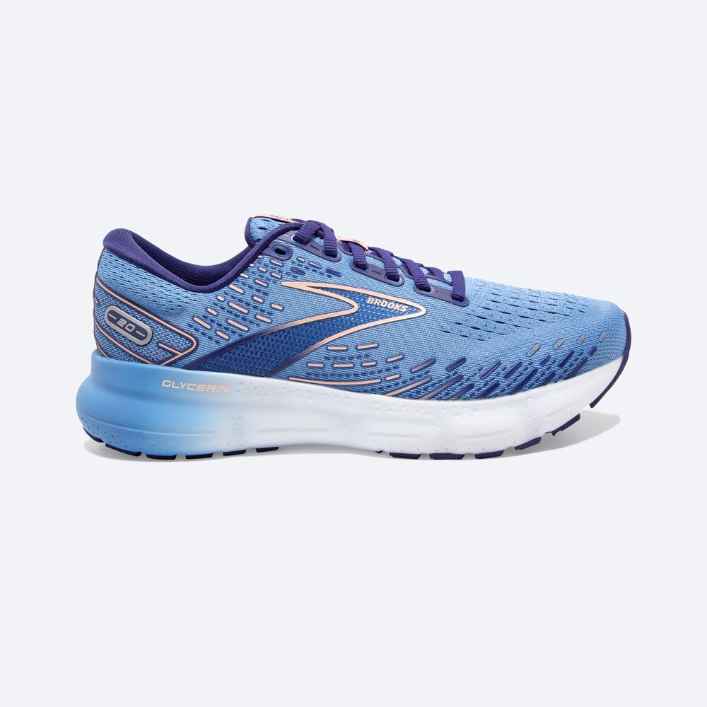 Brooks Glycerin 20 Kadın Koşu Ayakkabısı Mavi/Beyaz | TR-627450