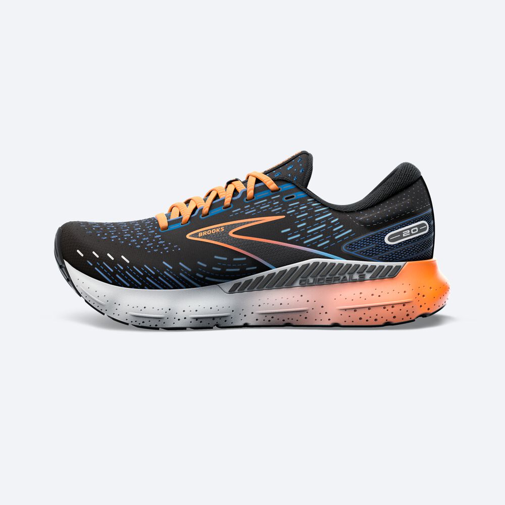 Brooks Glycerin GTS 20 Erkek Koşu Ayakkabısı Siyah/Mavi/Turuncu | TR-603185