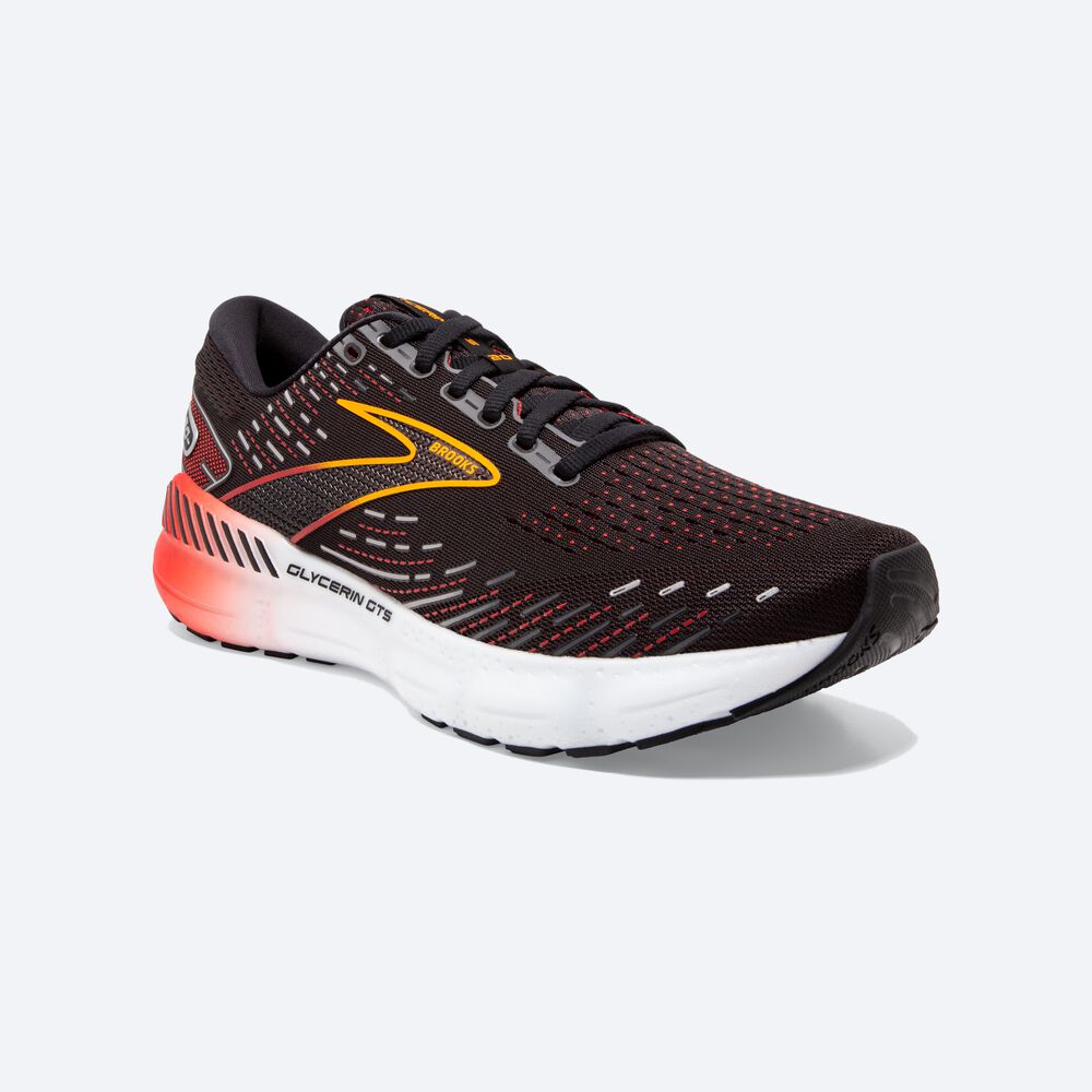 Brooks Glycerin GTS 20 Erkek Koşu Ayakkabısı Siyah/Kırmızı | TR-631207