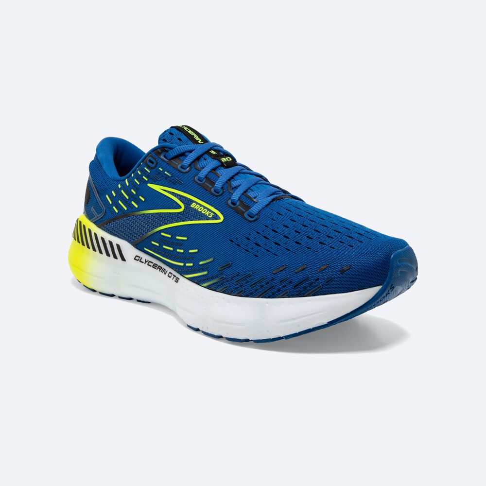 Brooks Glycerin GTS 20 Erkek Koşu Ayakkabısı Mavi/Beyaz | TR-649821