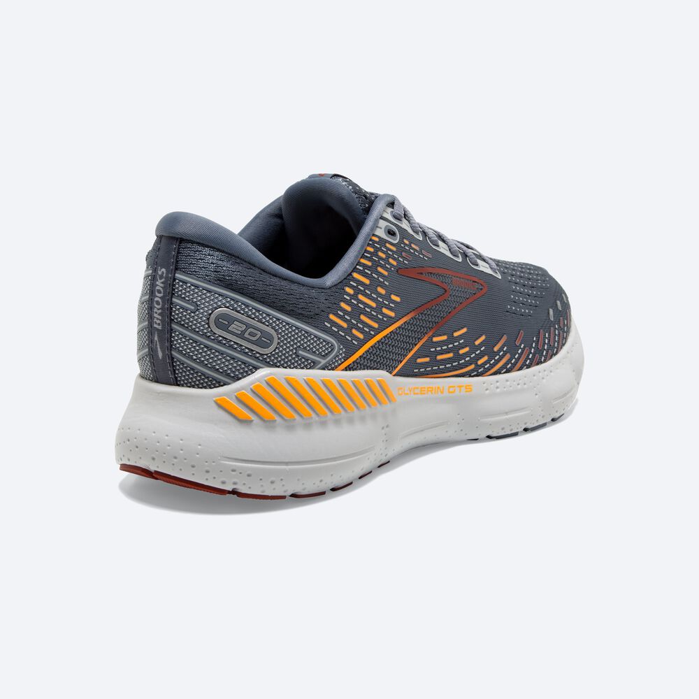 Brooks Glycerin GTS 20 Erkek Koşu Ayakkabısı Gri/Kırmızı/Turuncu | TR-743586