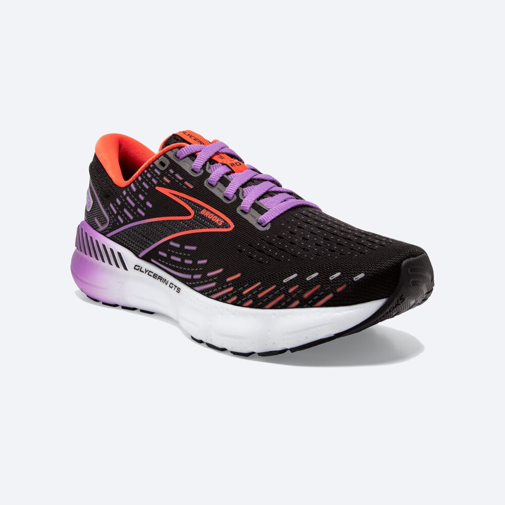 Brooks Glycerin GTS 20 Kadın Koşu Ayakkabısı Siyah/Çiçekli | TR-083569