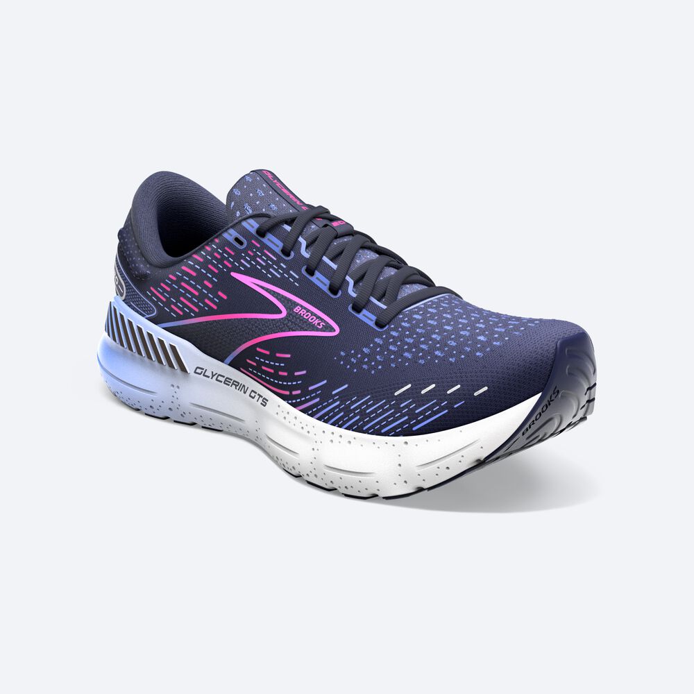 Brooks Glycerin GTS 20 Kadın Koşu Ayakkabısı Lacivert/Mavi/Pembe | TR-912830