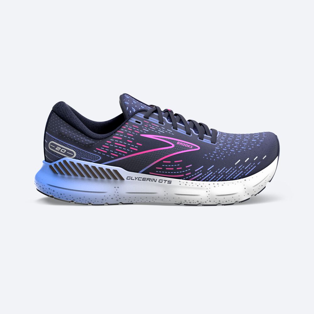 Brooks Glycerin GTS 20 Kadın Koşu Ayakkabısı Lacivert/Mavi/Pembe | TR-912830