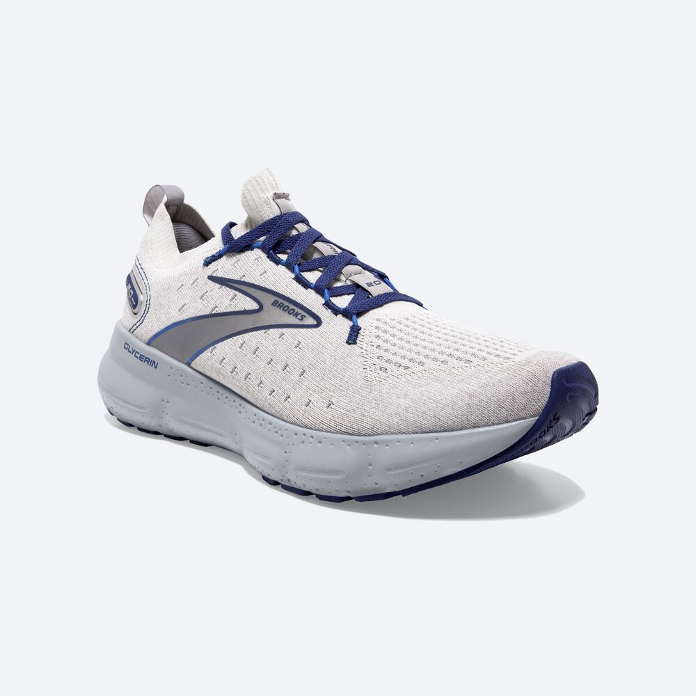 Brooks Glycerin StealthFit 20 Erkek Koşu Ayakkabısı Gri/Mavi | TR-849302