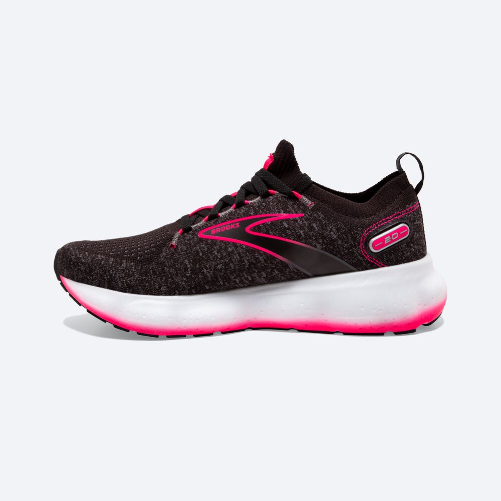 Brooks Glycerin StealthFit 20 Kadın Koşu Ayakkabısı Siyah/Pembe | TR-438601