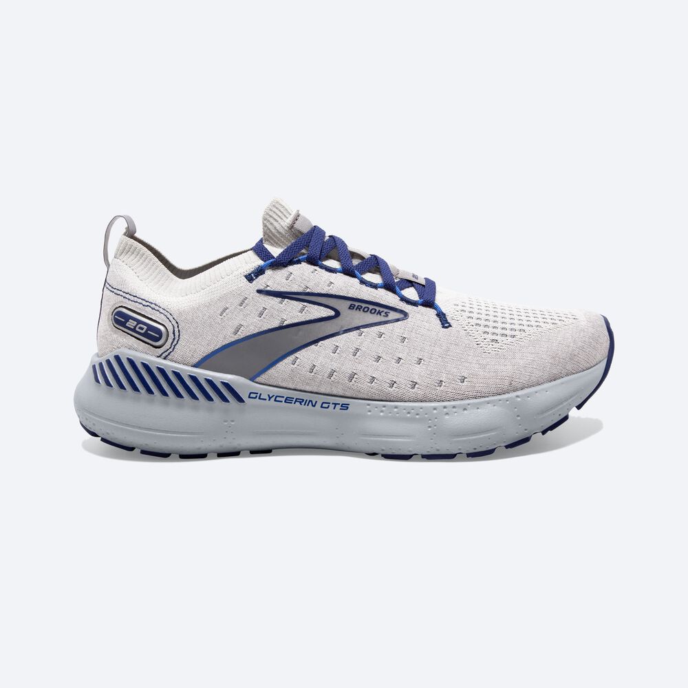 Brooks Glycerin StealthFit GTS 20 Erkek Koşu Ayakkabısı Gri/Mavi | TR-431290