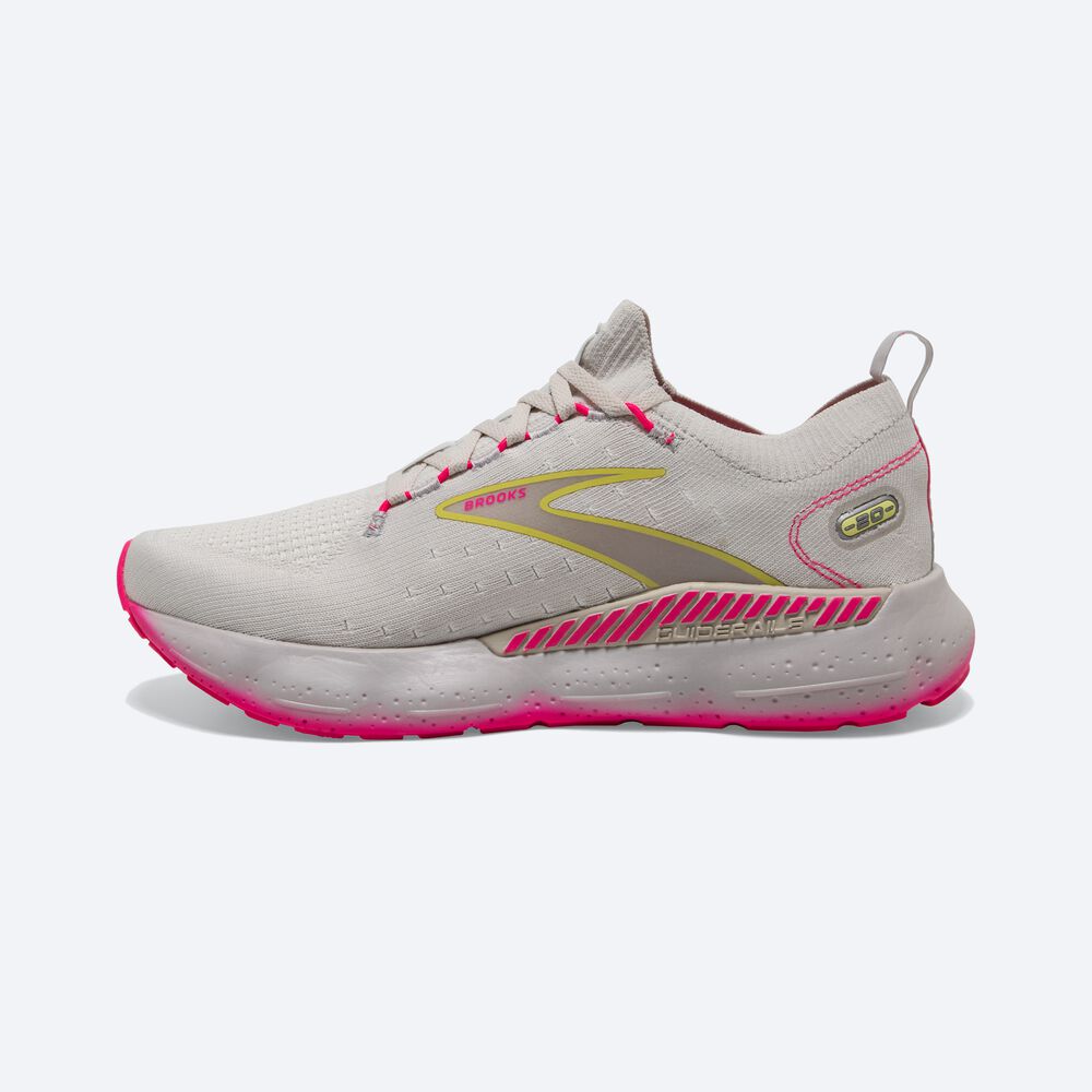 Brooks Glycerin StealthFit GTS 20 Kadın Koşu Ayakkabısı Gri/Sarı/Pembe | TR-451602