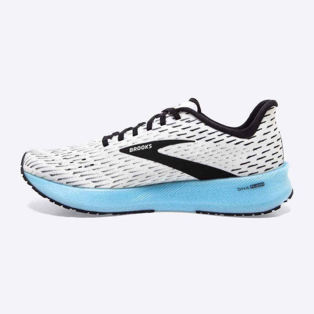 Brooks Hyperion Tempo Erkek Koşu Ayakkabısı Beyaz/Siyah/Açık Turkuaz | TR-370896