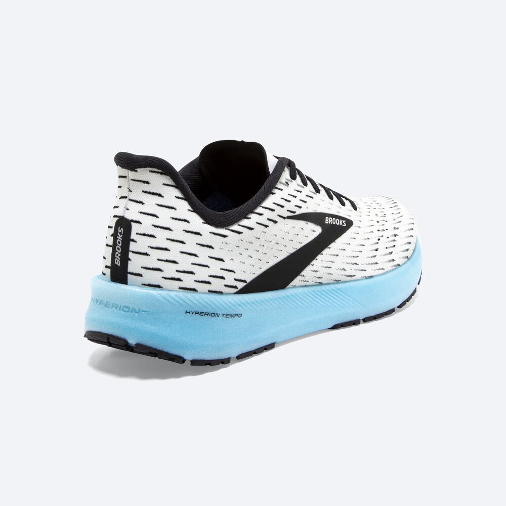 Brooks Hyperion Tempo Erkek Koşu Ayakkabısı Beyaz/Siyah/Açık Turkuaz | TR-370896