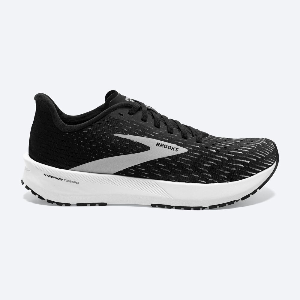 Brooks Hyperion Tempo Erkek Koşu Ayakkabısı Siyah/Gümüş/Beyaz | TR-512387