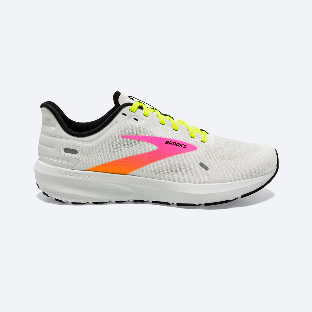 Brooks Launch 9 Erkek Koşu Ayakkabısı Beyaz/Pembe | TR-481593