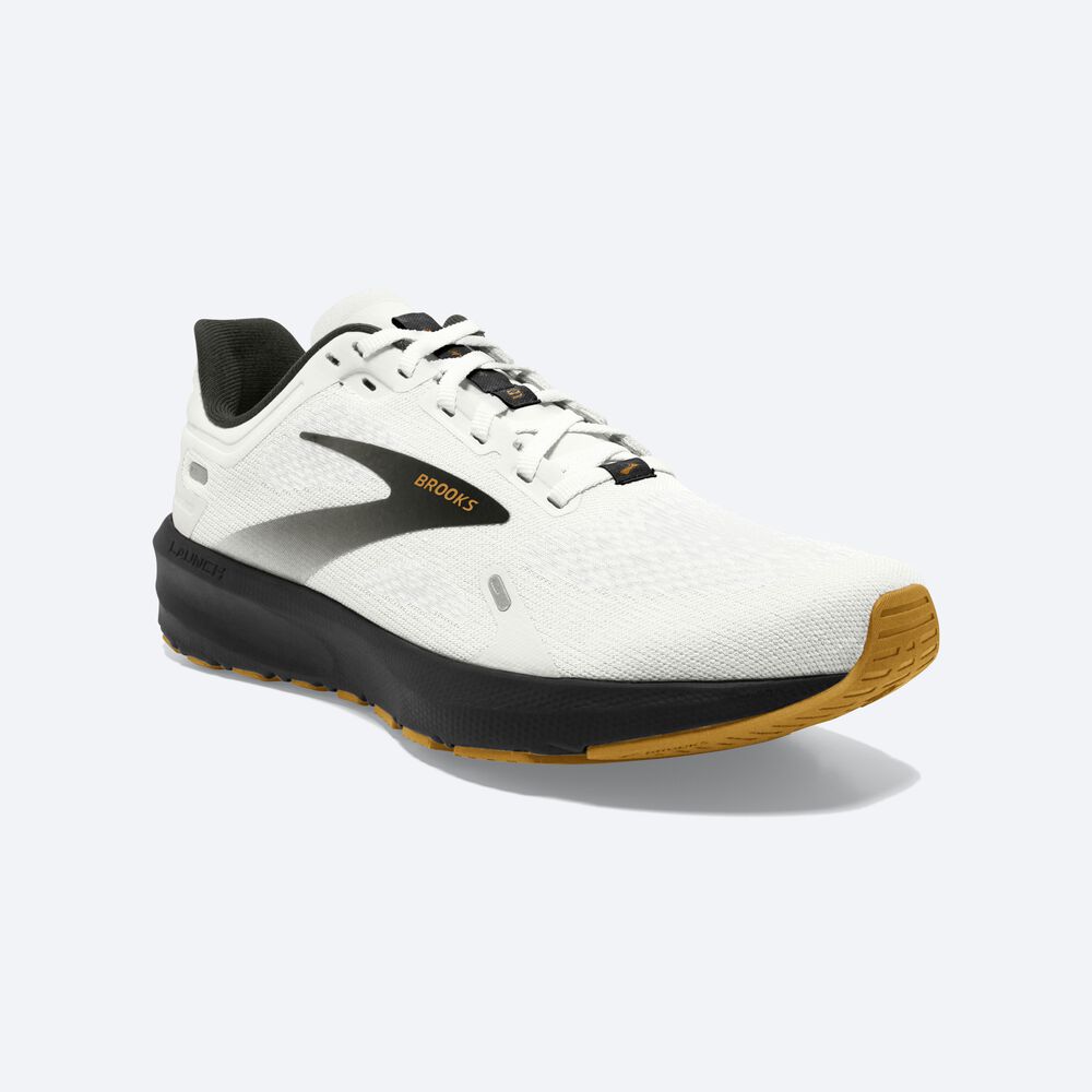 Brooks Launch 9 Erkek Koşu Ayakkabısı Beyaz/Siyah/Kahverengi | TR-945382