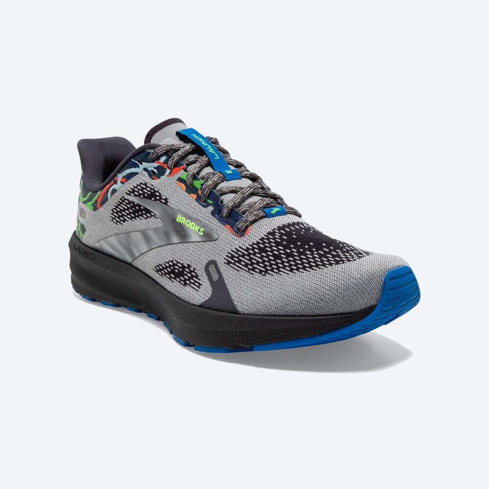 Brooks Launch 9 Erkek Koşu Ayakkabısı Gri/Mavi | TR-759436