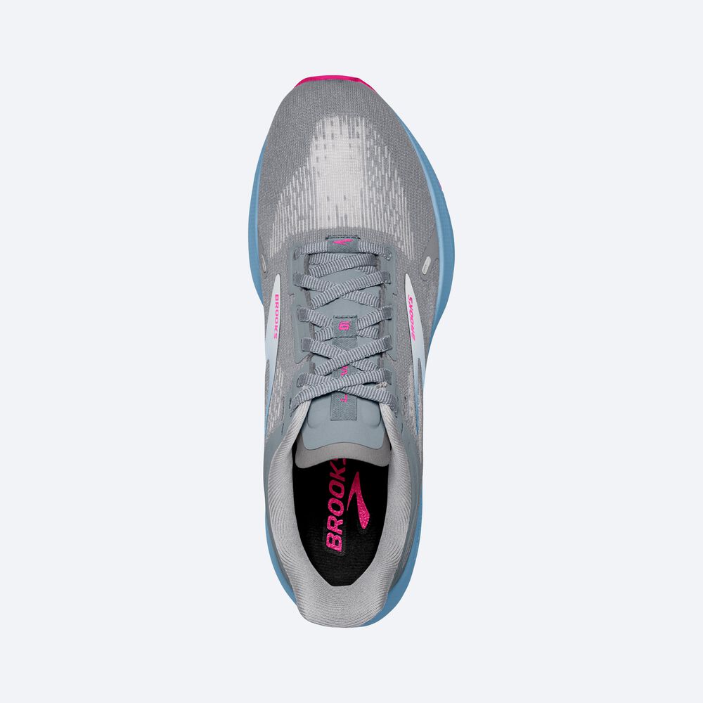 Brooks Launch 9 Kadın Koşu Ayakkabısı Gri/Mavi/Pembe | TR-856247