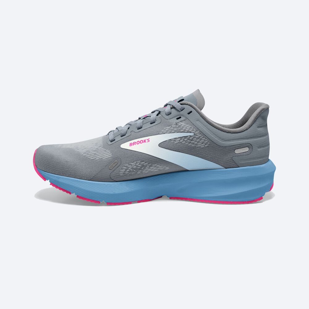 Brooks Launch 9 Kadın Koşu Ayakkabısı Gri/Mavi/Pembe | TR-856247