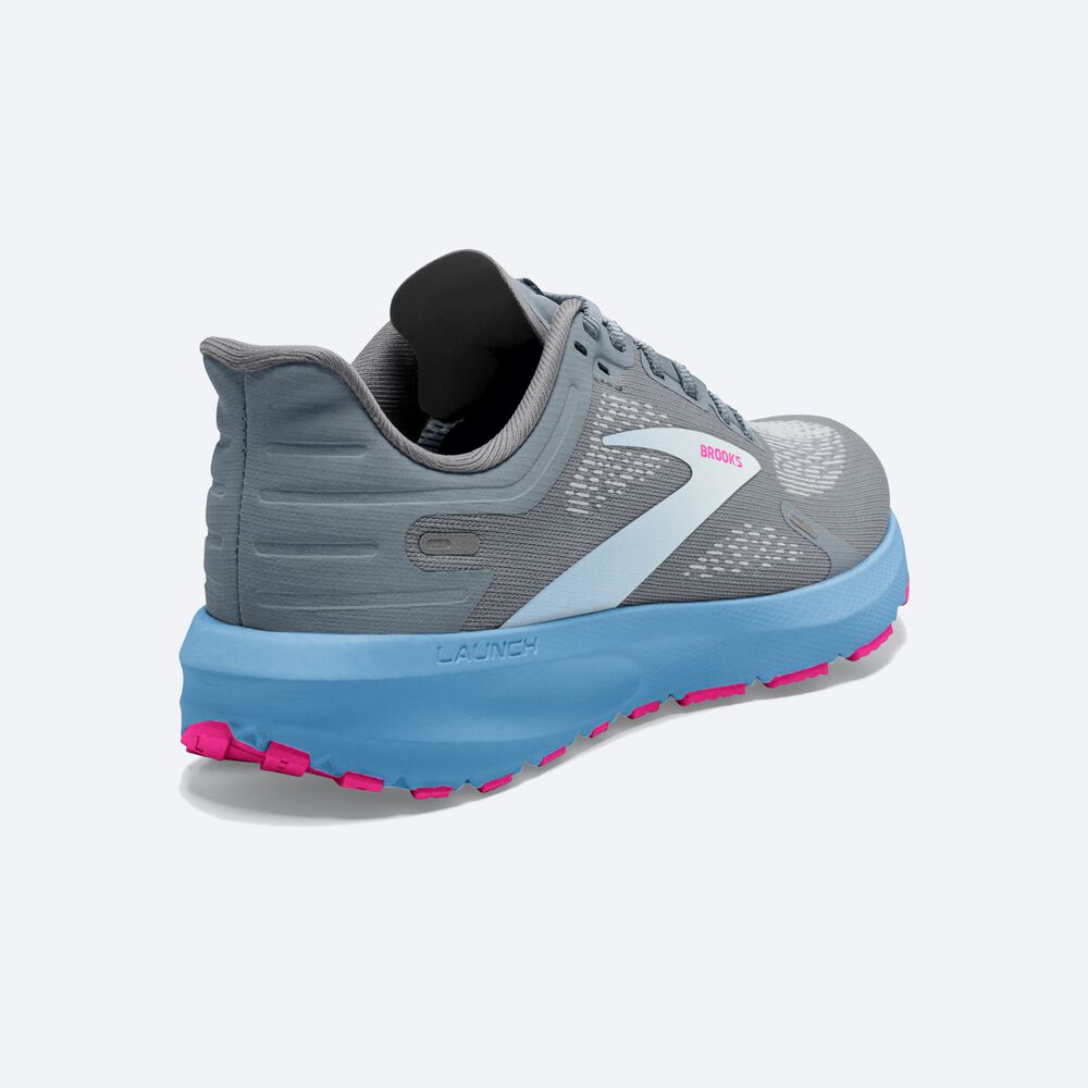 Brooks Launch 9 Kadın Koşu Ayakkabısı Gri/Mavi/Pembe | TR-856247