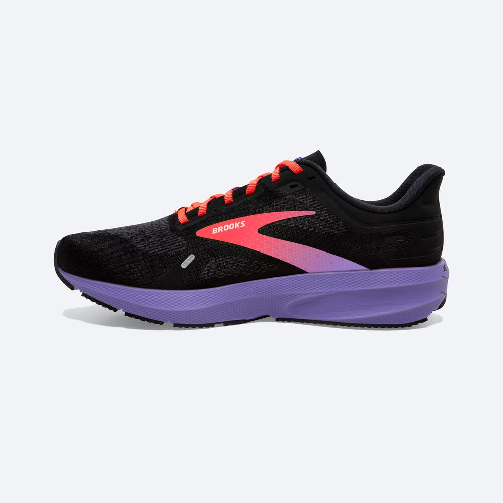 Brooks Launch 9 Kadın Koşu Ayakkabısı Siyah/Mercan/Mor | TR-374052