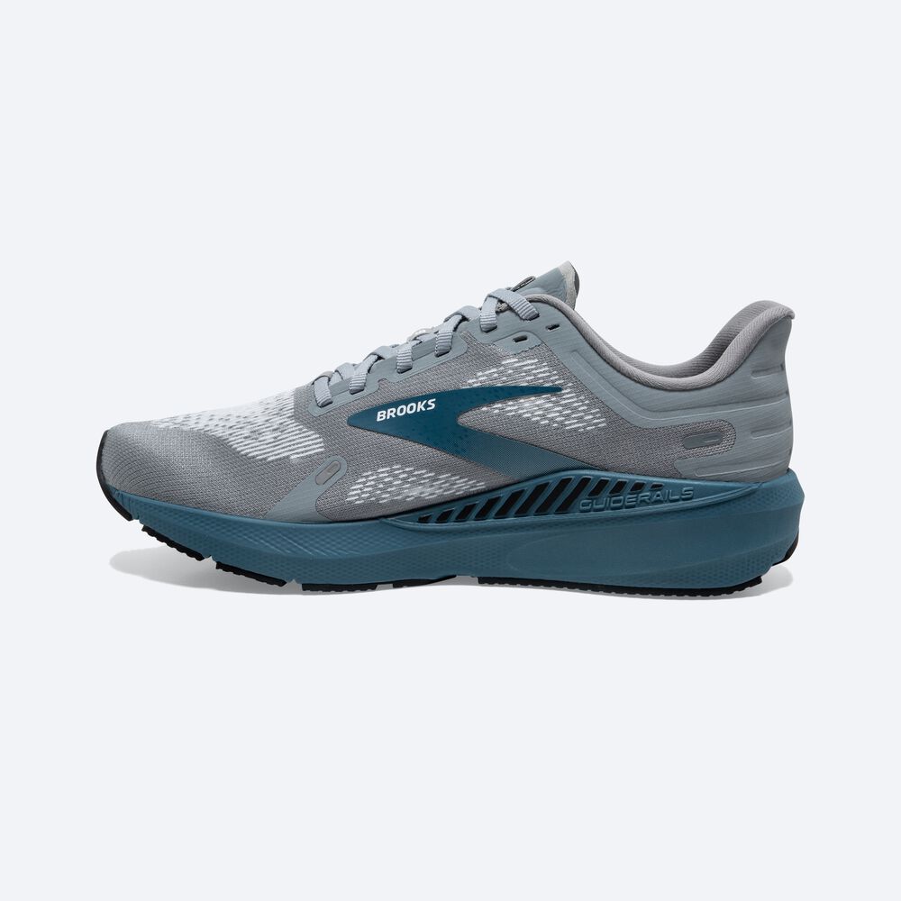 Brooks Launch GTS 9 Erkek Koşu Ayakkabısı Gri/Beyaz | TR-527943