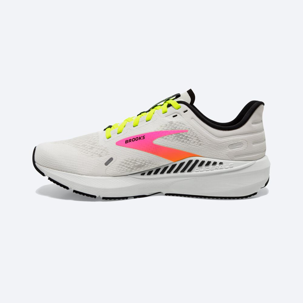 Brooks Launch GTS 9 Erkek Koşu Ayakkabısı Beyaz/Pembe | TR-576802