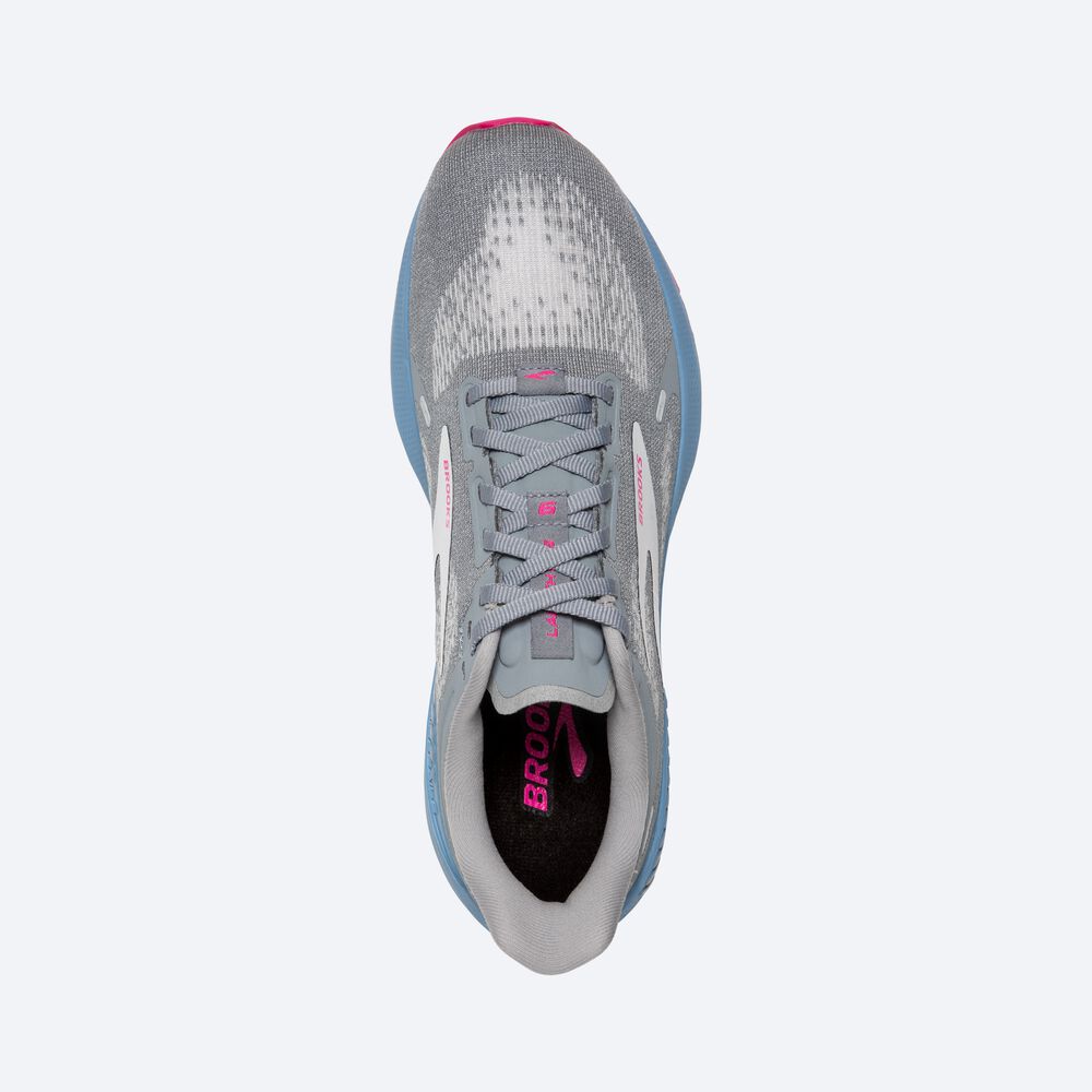 Brooks Launch GTS 9 Kadın Koşu Ayakkabısı Gri/Mavi/Pembe | TR-160597