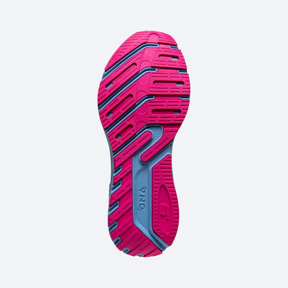 Brooks Launch GTS 9 Kadın Koşu Ayakkabısı Gri/Mavi/Pembe | TR-160597