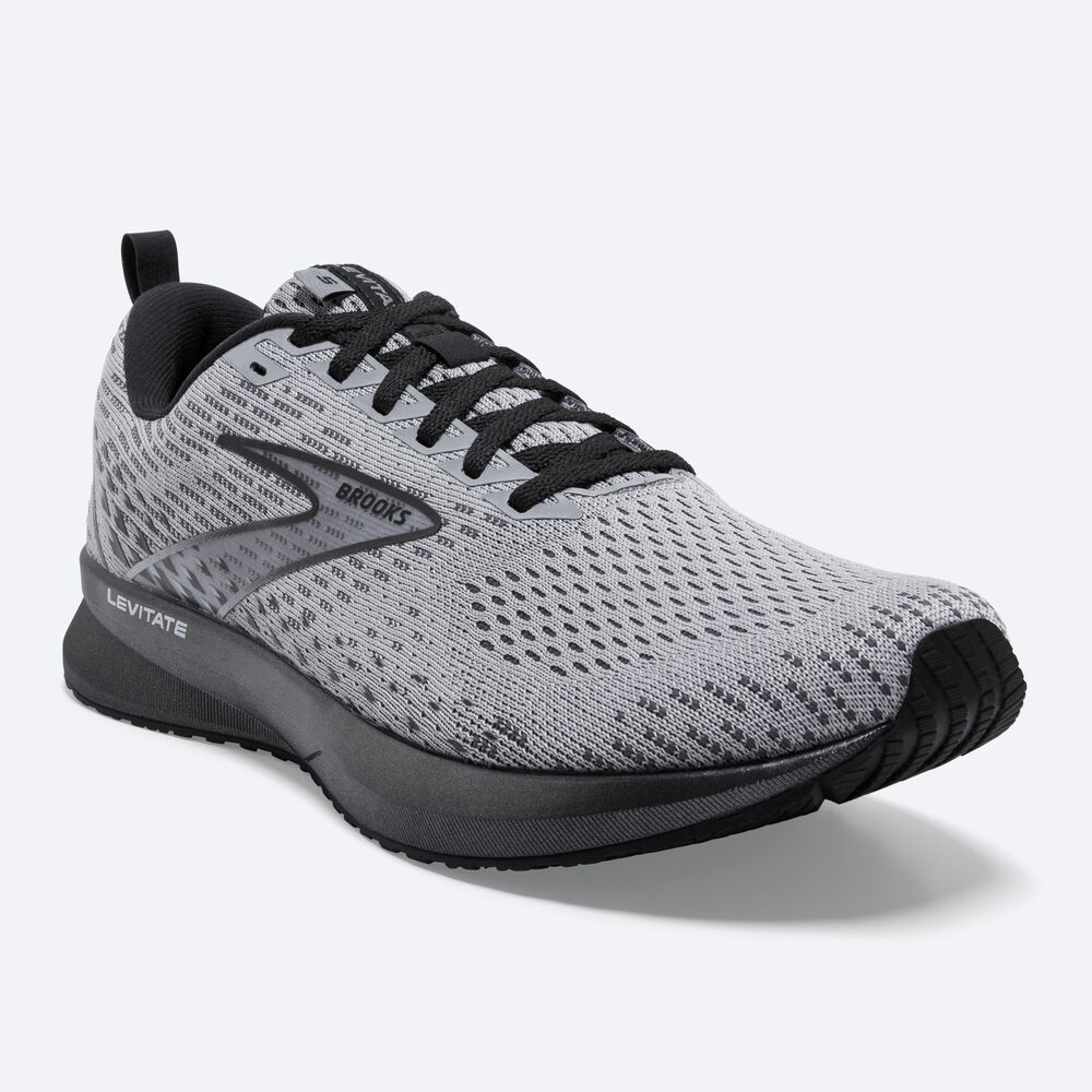 Brooks Levitate 5 Erkek Koşu Ayakkabısı Gri/Siyah | TR-025786