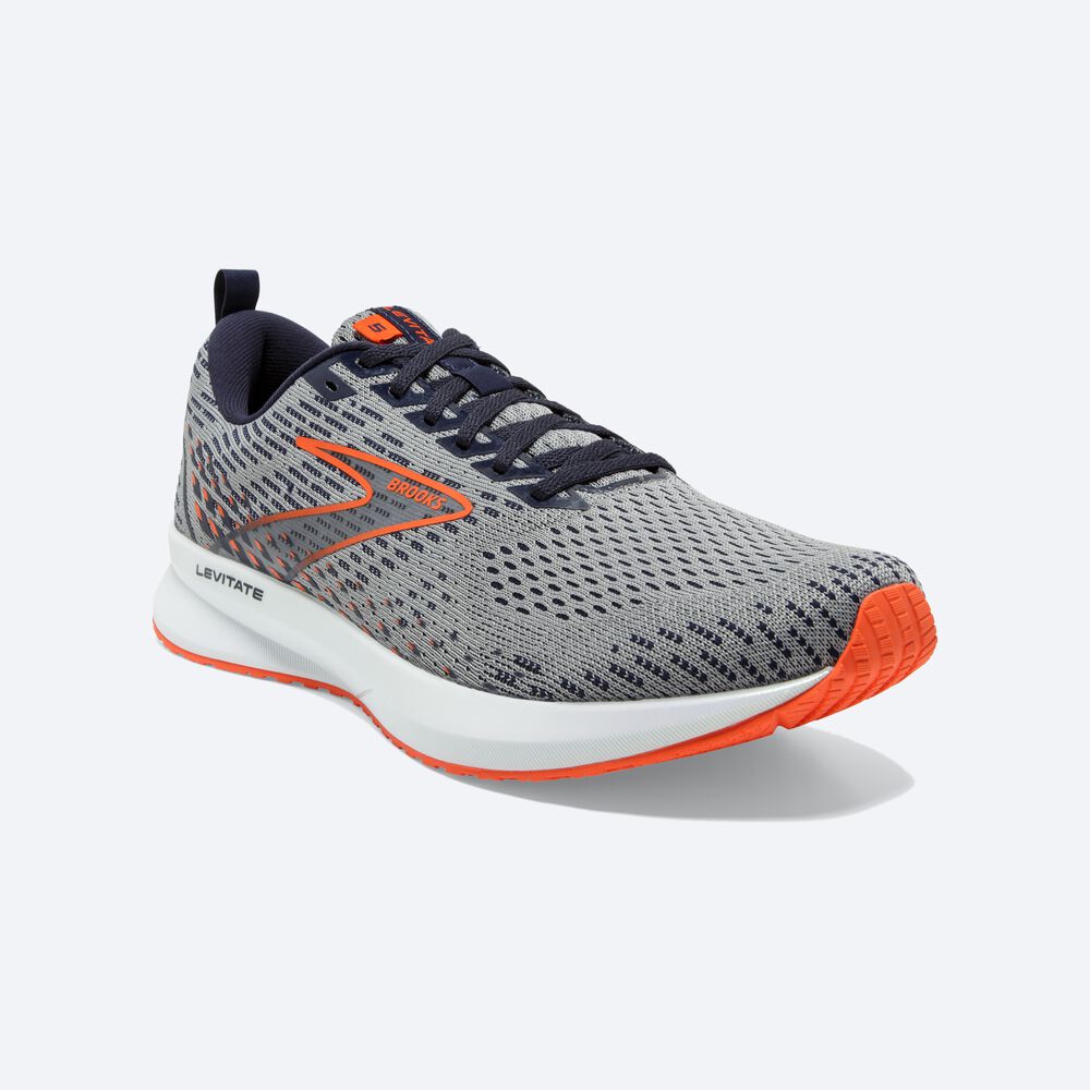 Brooks Levitate 5 Erkek Koşu Ayakkabısı Gri/Lacivert | TR-032156