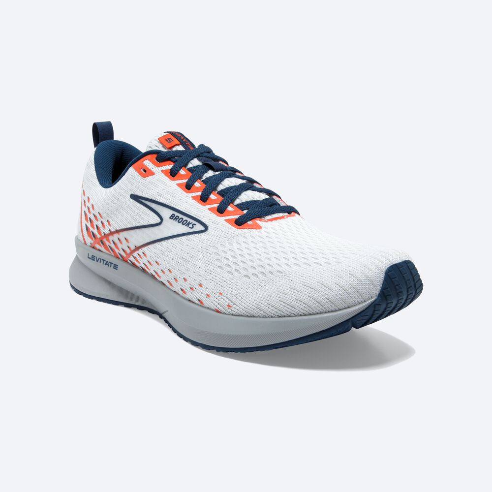 Brooks Levitate 5 Erkek Koşu Ayakkabısı Beyaz/Kahverengi | TR-904756