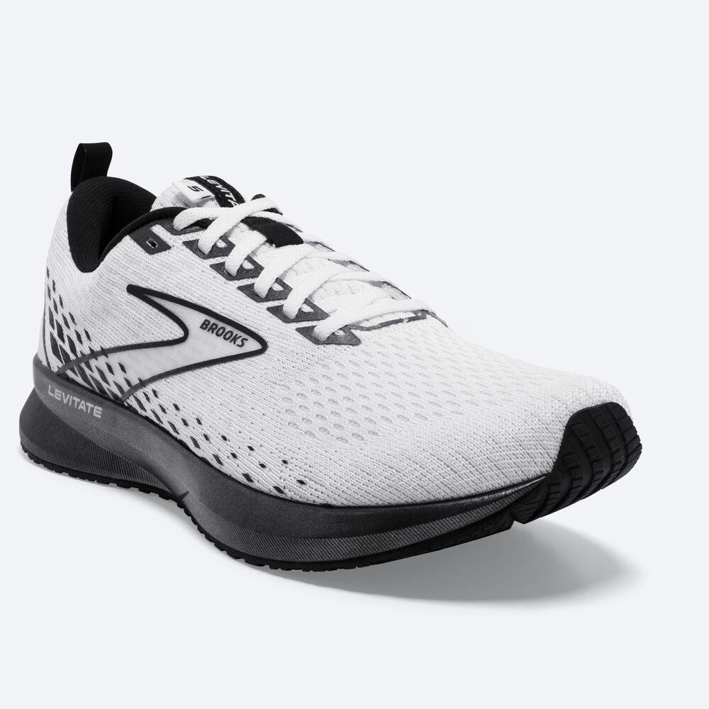 Brooks Levitate 5 Kadın Koşu Ayakkabısı Beyaz/Siyah | TR-057613