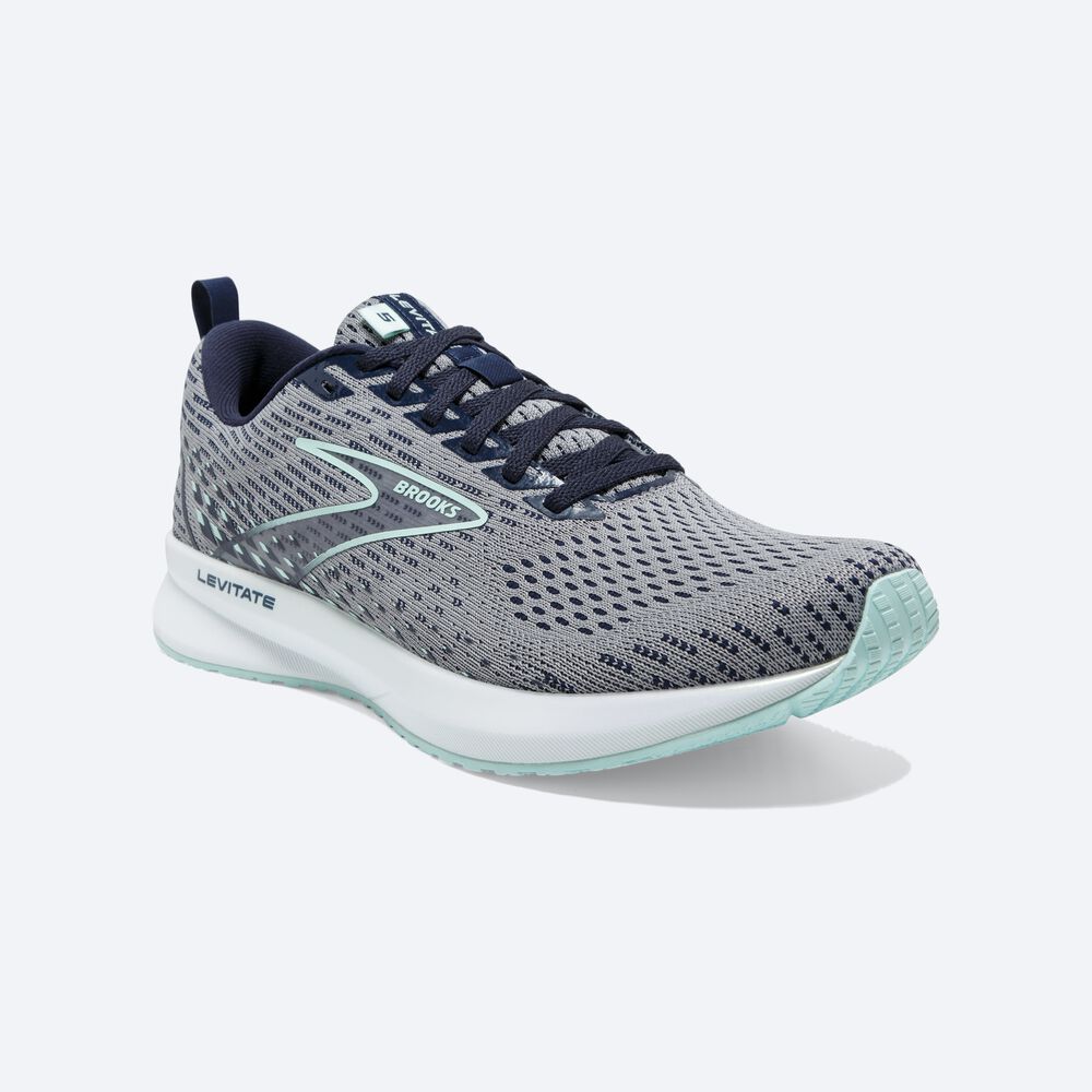 Brooks Levitate 5 Kadın Koşu Ayakkabısı Gri/Lacivert/Mavi | TR-067815