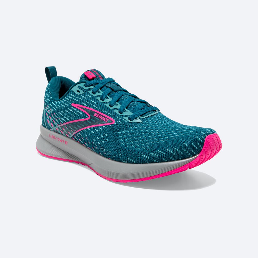 Brooks Levitate 5 Kadın Koşu Ayakkabısı Mavi/Pembe | TR-697258